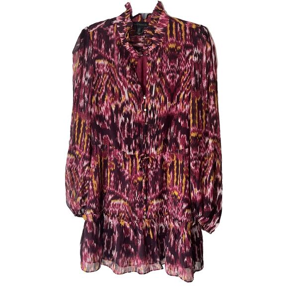 House of Harlow Pink Mini Dress 1960 Revolve Tiered Long Sleeve Sz 8 - Picture 1 of 10